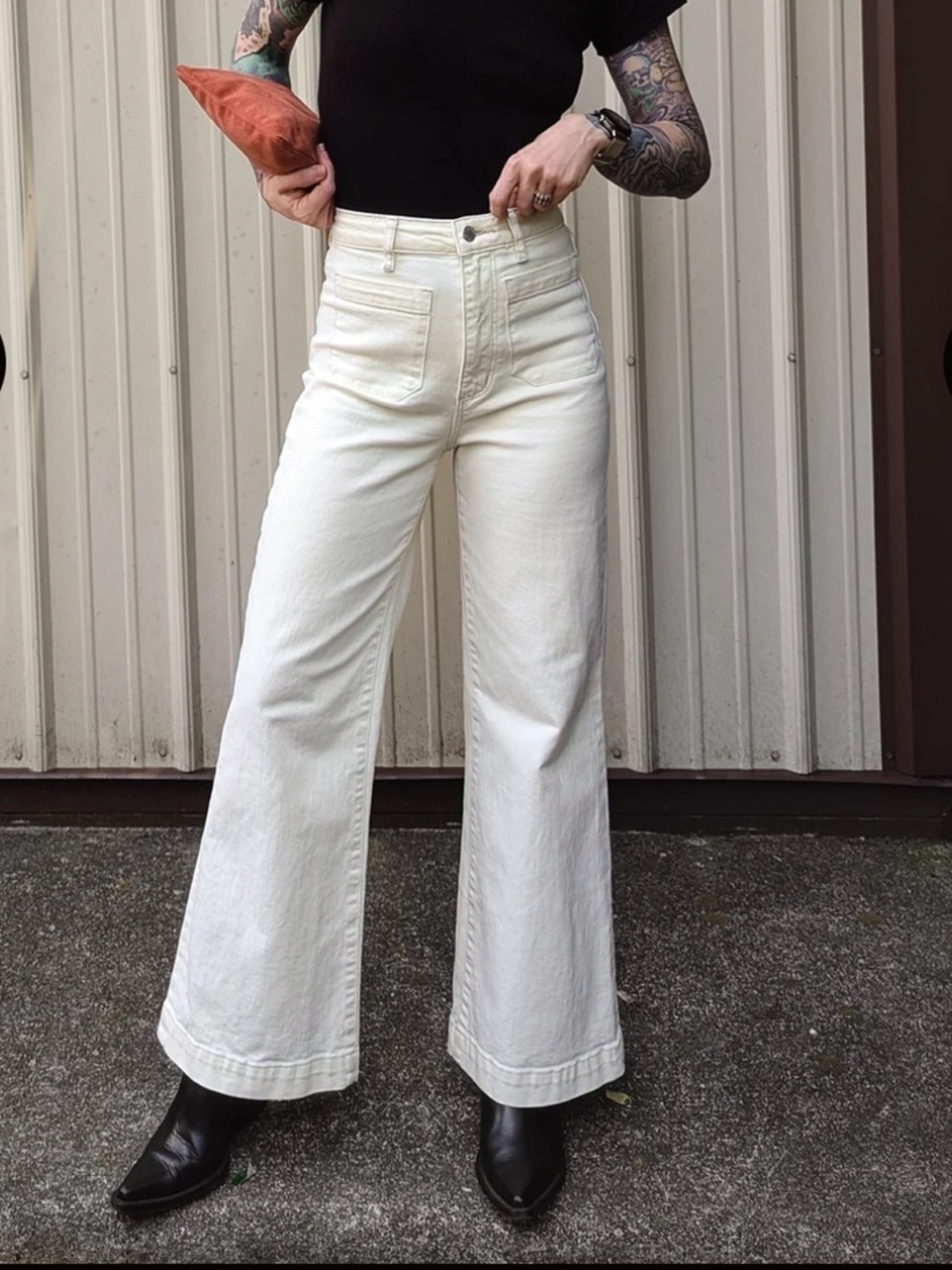 ROLLA'S Buttercream Wide Leg Sailor Jean
ankle length